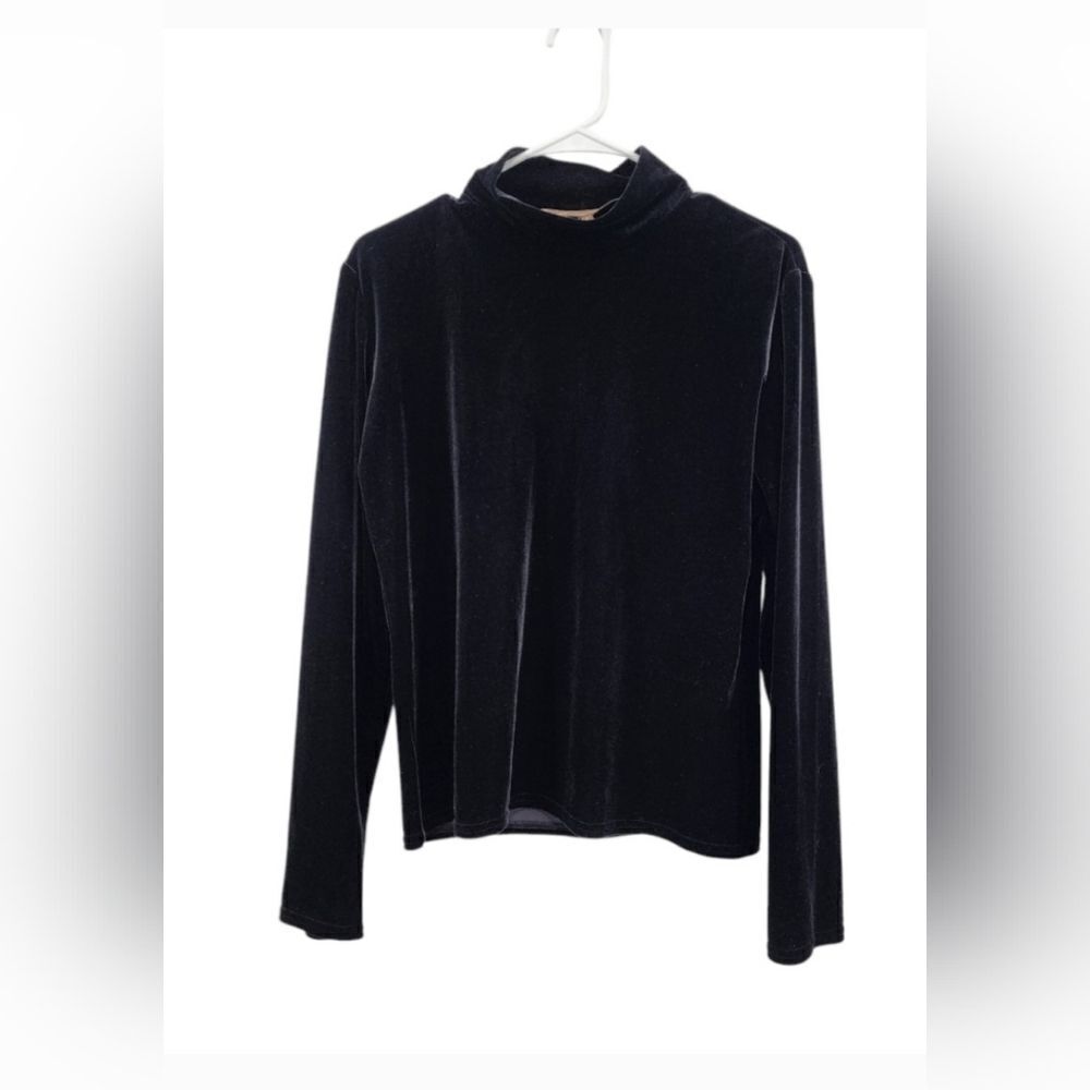 Double D Ranch Women's Poly Stretch Velvet Mock Neck Sweater - L